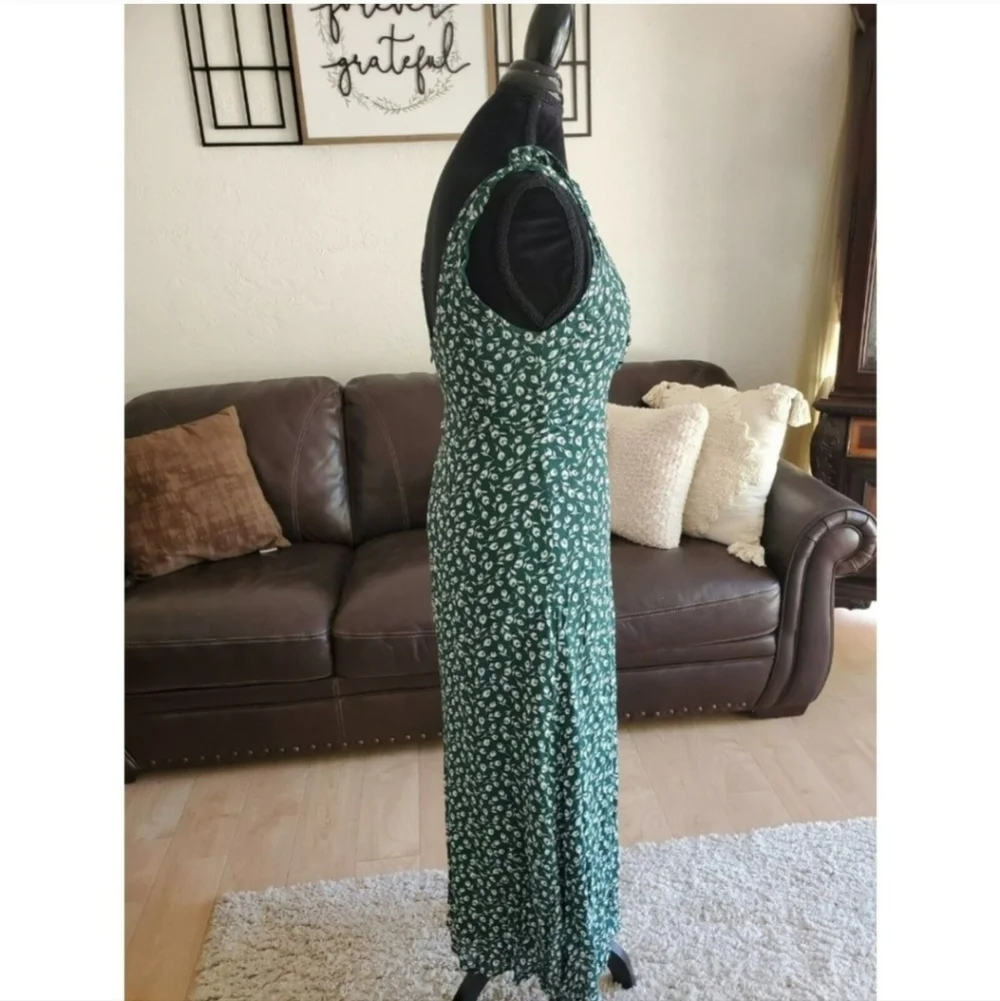Reformation Women's Harper Whimsical Fairy Floral Forest Green Midi Dress. SZ 2 - Picture 6 of 10
